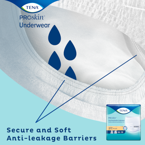 unisex adult absorbent underwear tena proskin plus pull on with tear away seams 2x large disposable moderate absorbency packaging type case