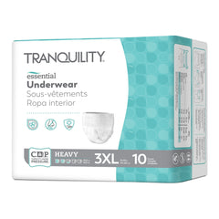 Unisex Adult Absorbent Underwear Tranquility Essential Pull On with Tear Away Seams 3X Large Disposable Heavy Absorbency