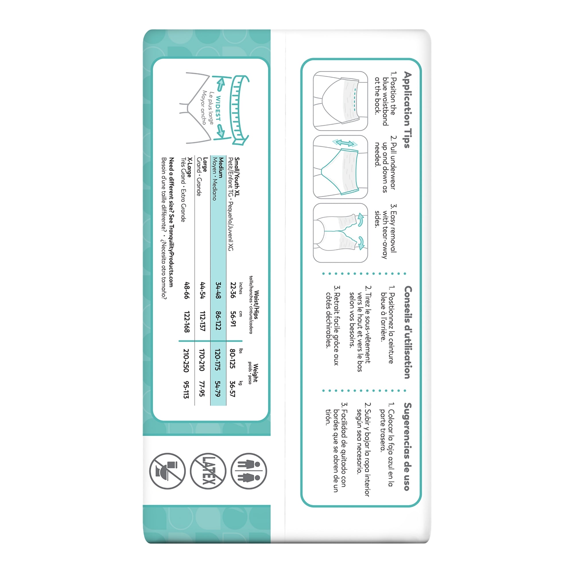 unisex adult absorbent underwear tranquility essential pull on with tear away seams medium disposable moderate absorbency packaging type case