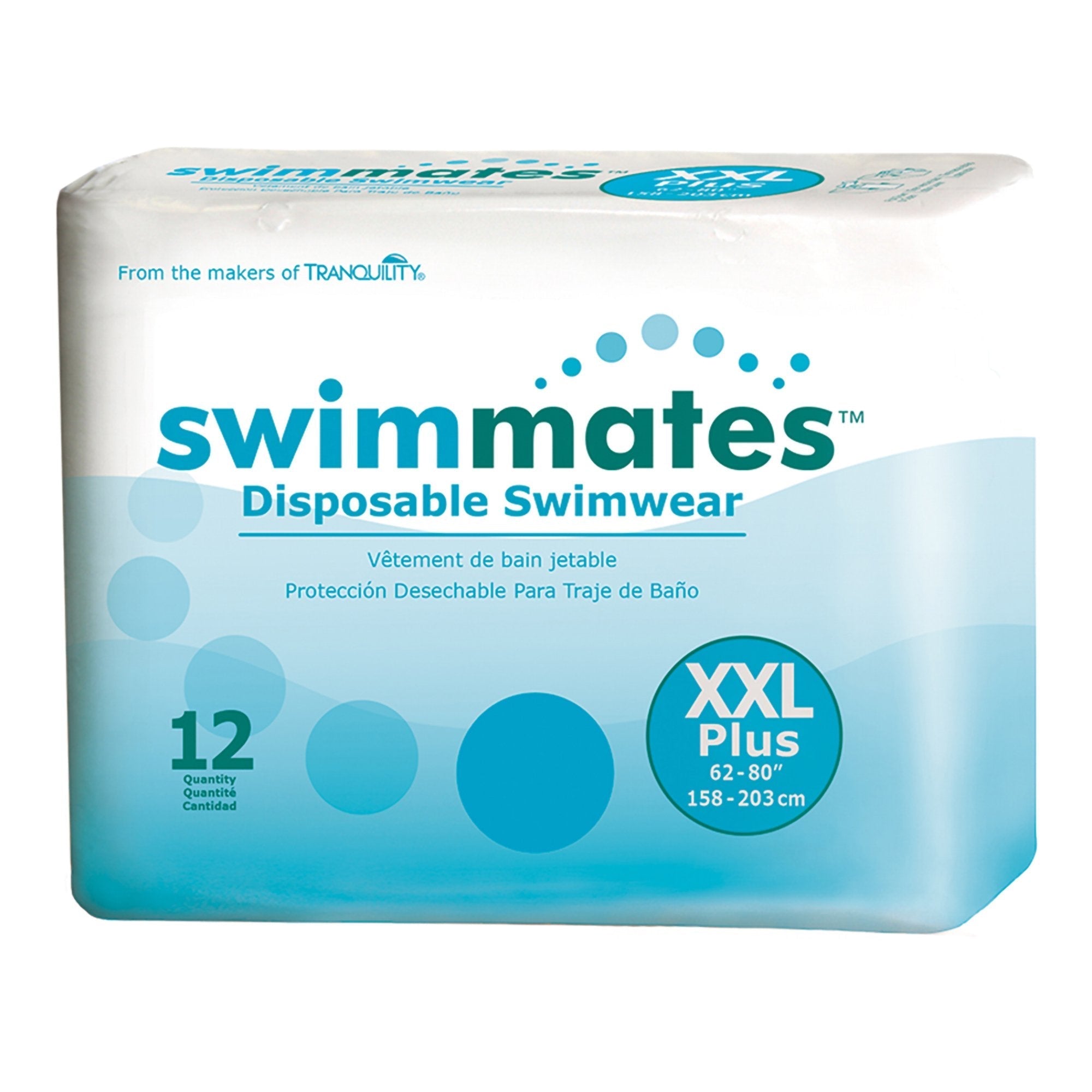 Unisex Adult Bowel Containment Swim Brief Swimmates Pull On with Tear Away Seams 2X Large Disposable Moderate Absorbency