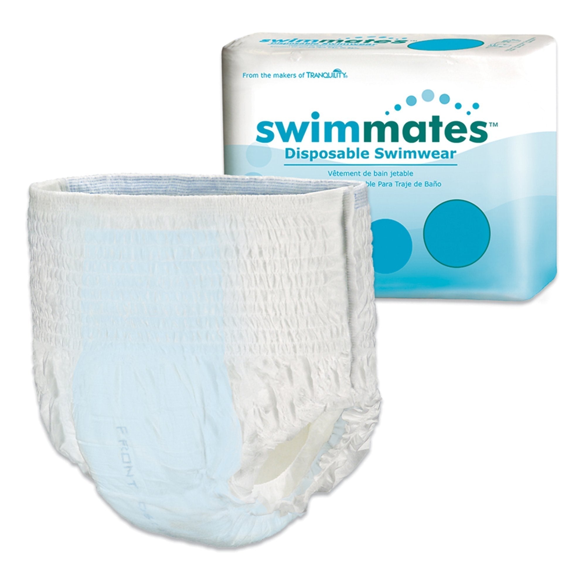 unisex adult bowel containment swim brief swimmates pull on with tear away seams large disposable moderate absorbency packaging type case