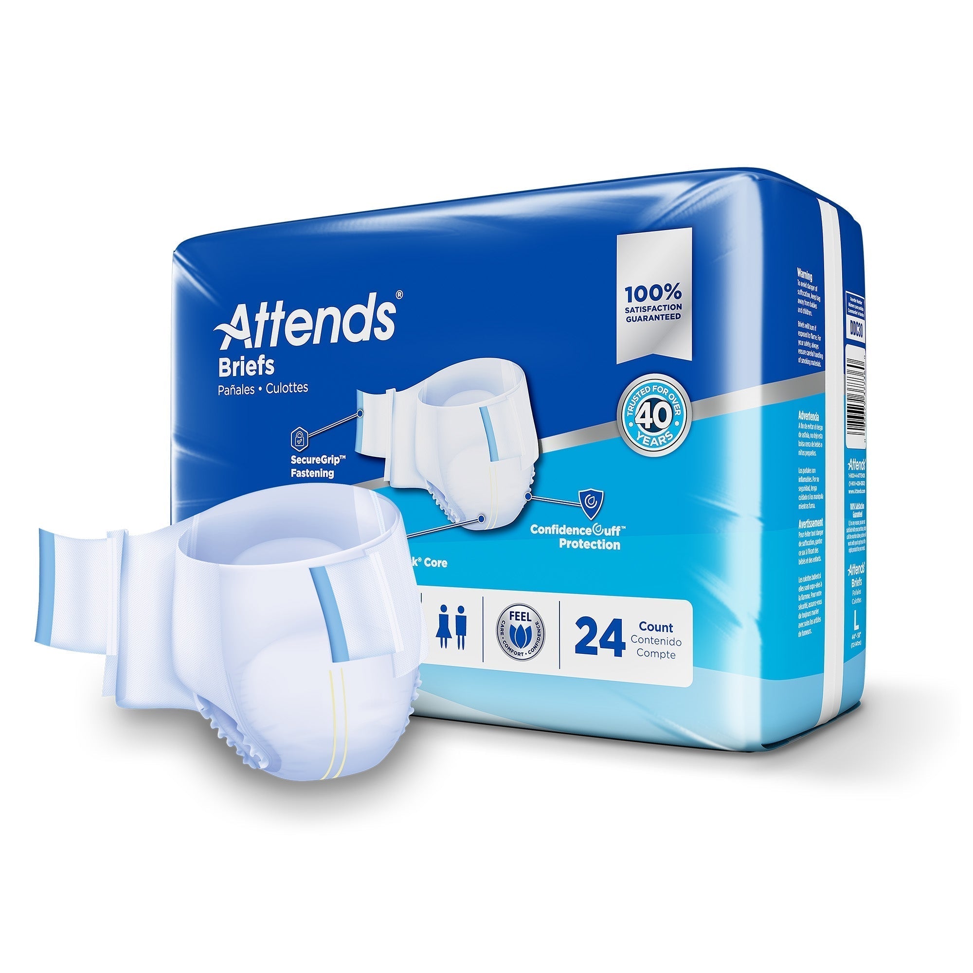 unisex adult incontinence brief attends advanced large disposable heavy absorbency packaging type case