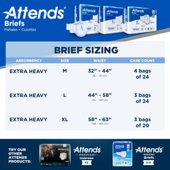 unisex adult incontinence brief attends care advanced medium disposable heavy absorbency packaging type case