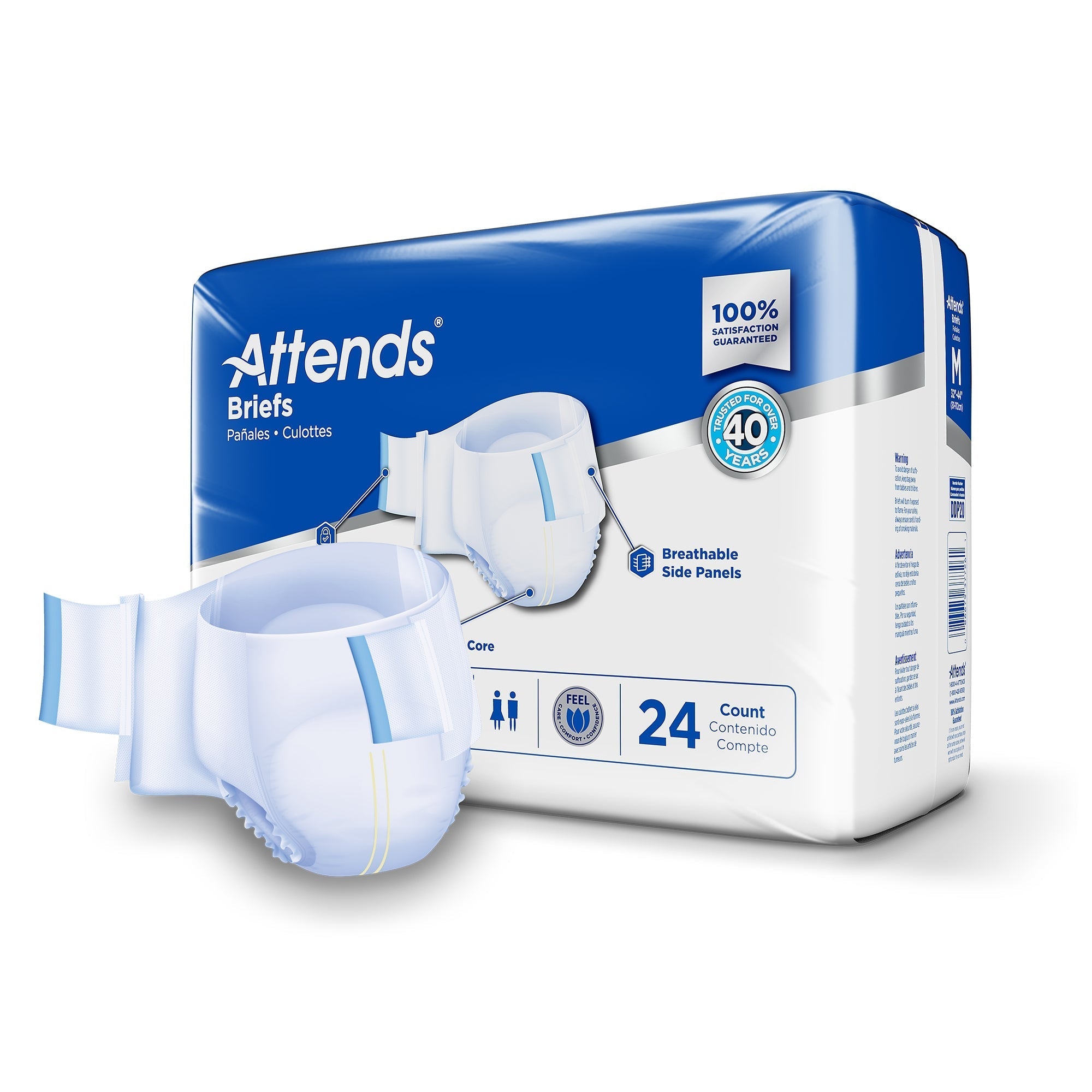unisex adult incontinence brief attends care advanced medium disposable heavy absorbency packaging type case