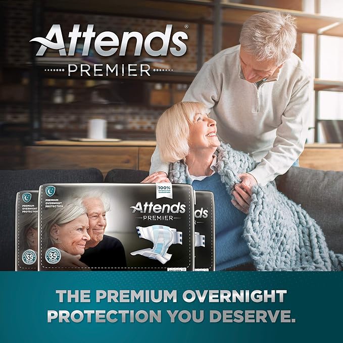 unisex adult incontinence brief attends premier large disposable heavy absorbency packaging type case