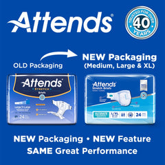 unisex adult incontinence brief attends stretch large x large disposable heavy absorbency packaging type case