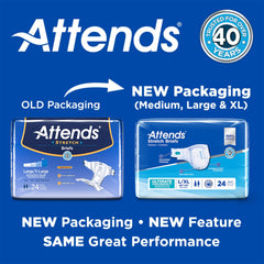unisex adult incontinence brief attends stretch medium regular disposable heavy absorbency packaging type case