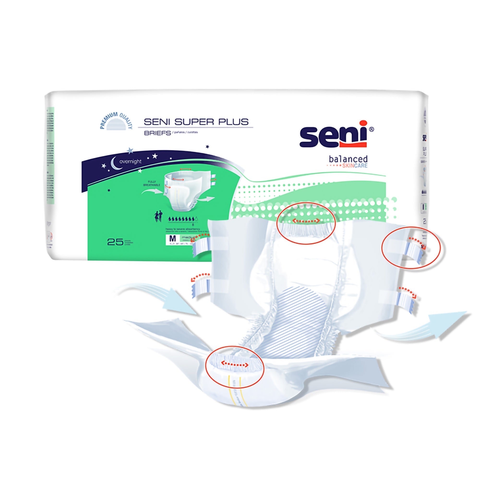 unisex adult incontinence brief seni super plus regular disposable heavy absorbency packaging type case