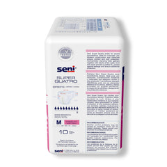 unisex adult incontinence brief seni super quatro medium disposable heavy absorbency packaging type case