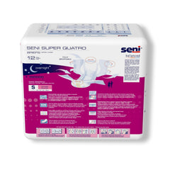 unisex adult incontinence brief seni super quatro small disposable heavy absorbency packaging type case