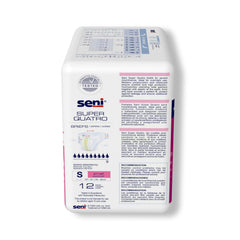 unisex adult incontinence brief seni super quatro small disposable heavy absorbency packaging type case