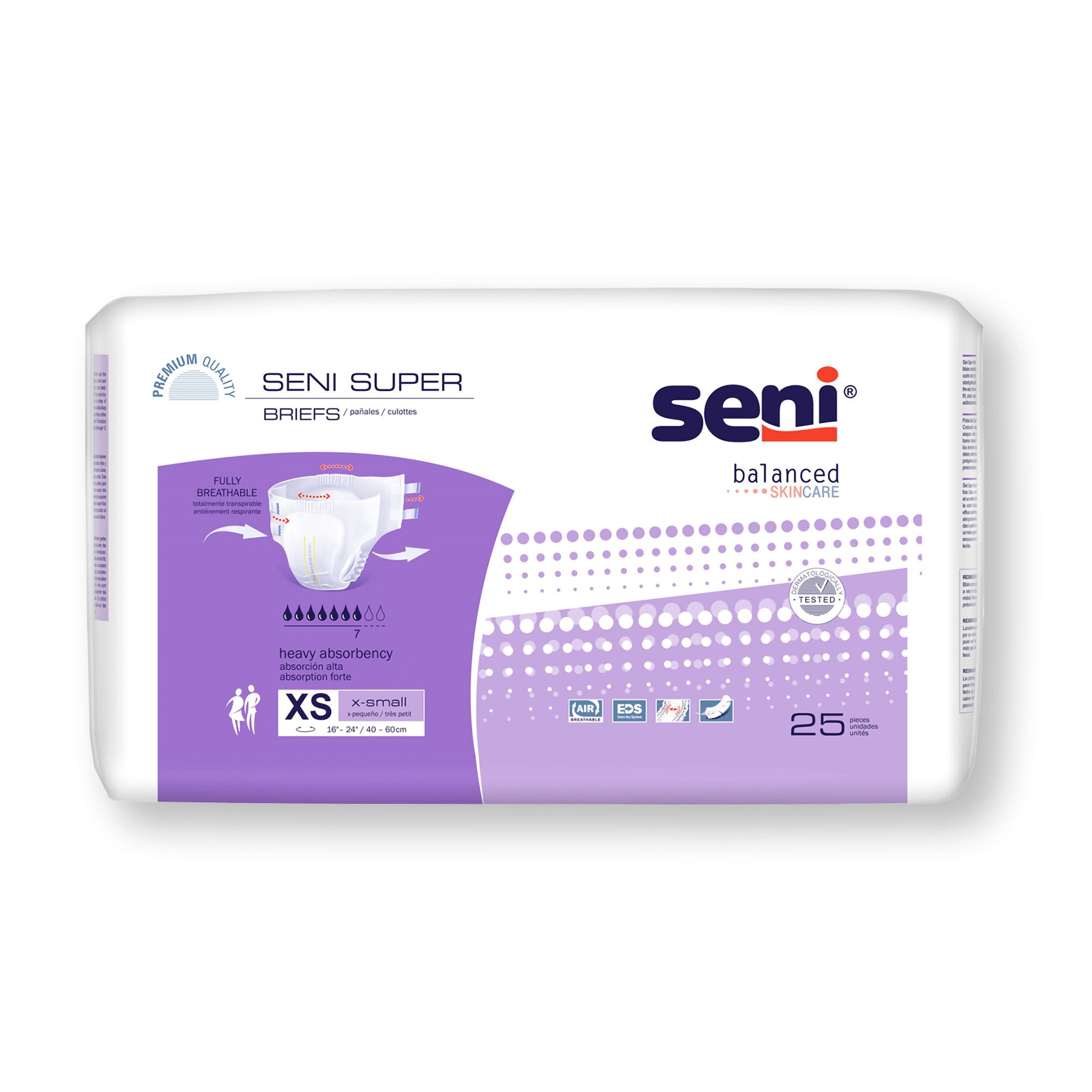 Unisex Adult Incontinence Brief Seni Super X Small Disposable Heavy Absorbency