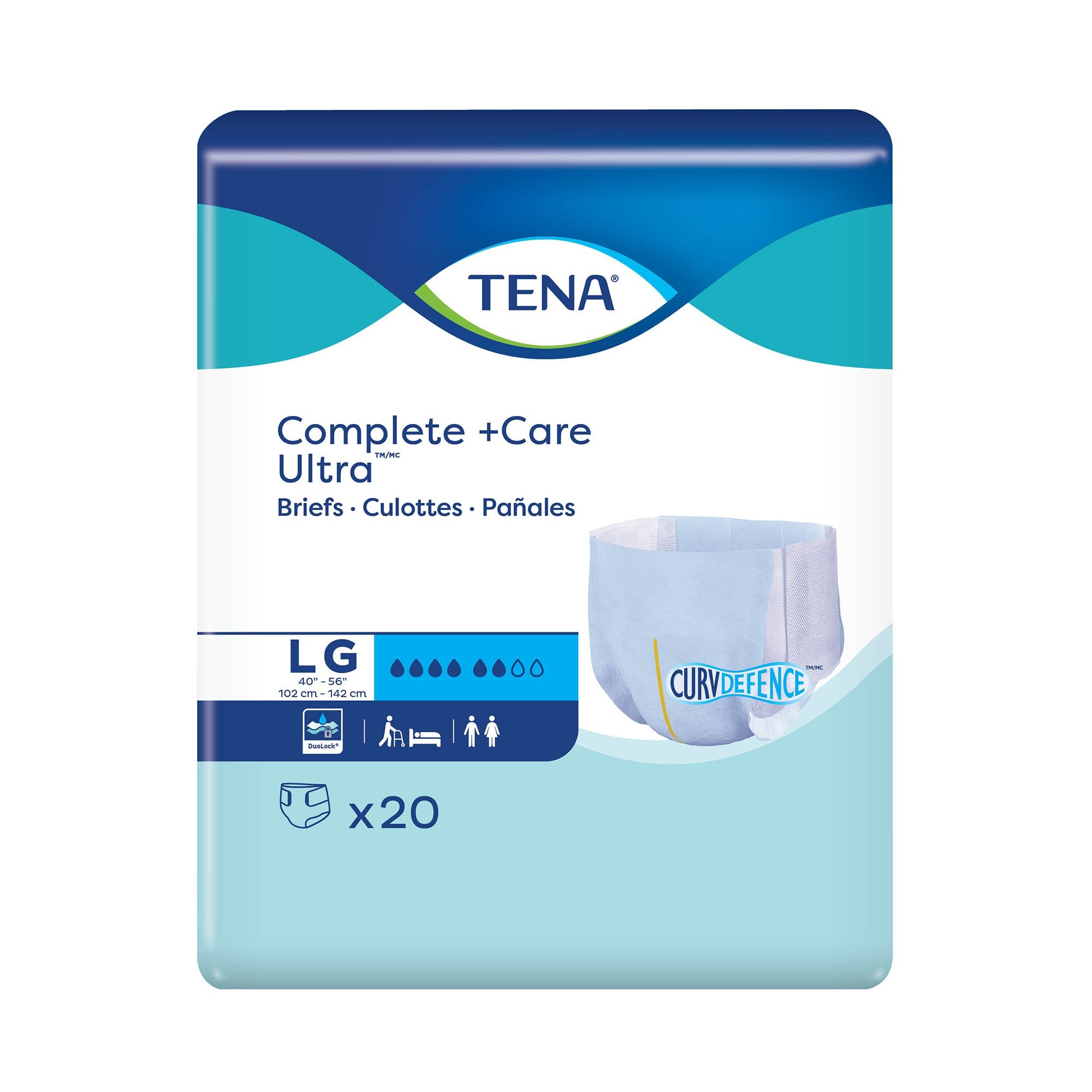 unisex adult incontinence brief tena complete care ultra™ large disposable moderate absorbency