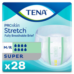 unisex adult incontinence brief tena proskin stretch™ super medium disposable heavy absorbency