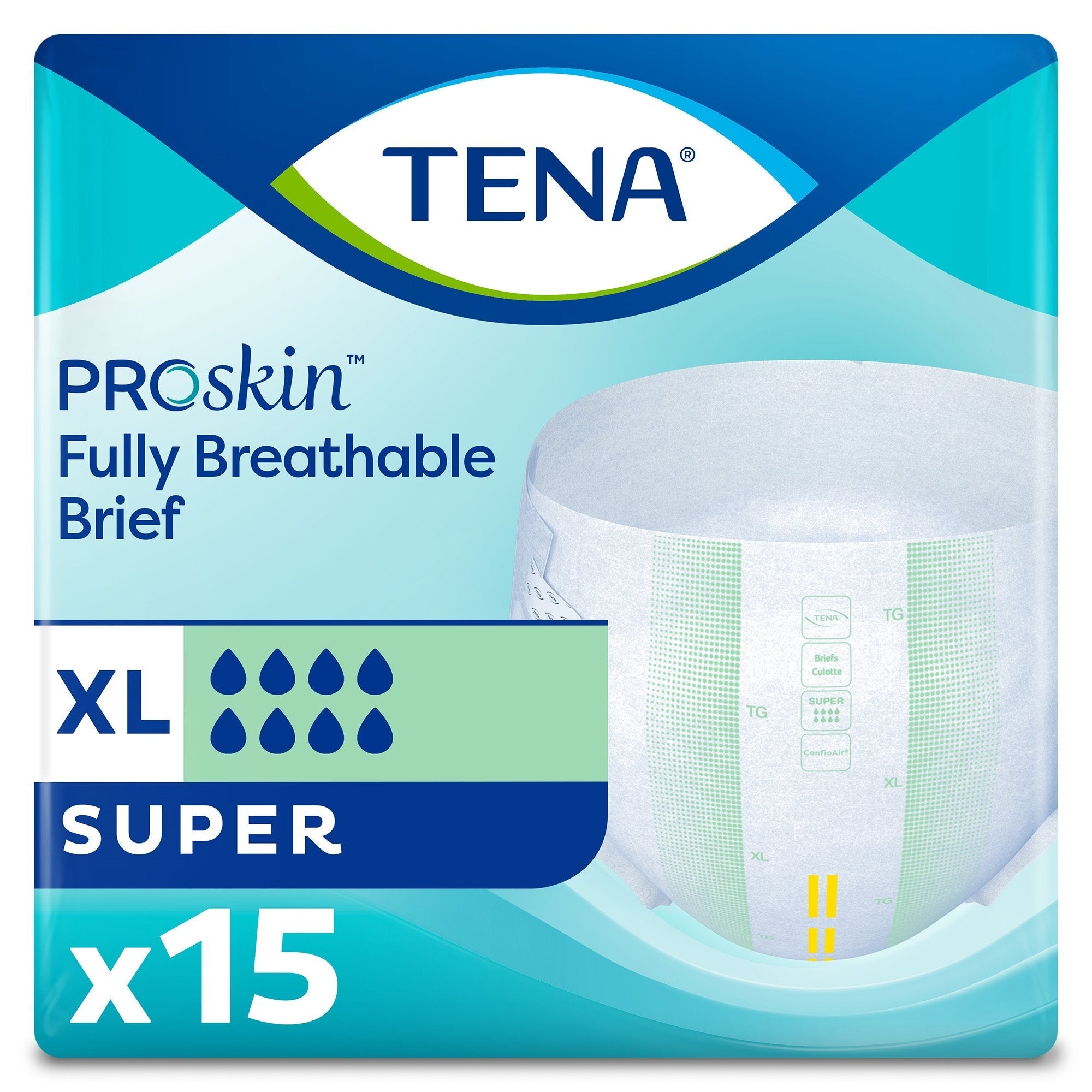 Unisex Adult Incontinence Brief TENA ProSkin Super X Large Disposable Heavy Absorbency