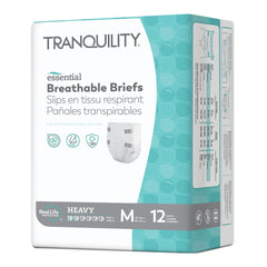Unisex Adult Incontinence Brief Tranquility Essential Medium Disposable Heavy Absorbency