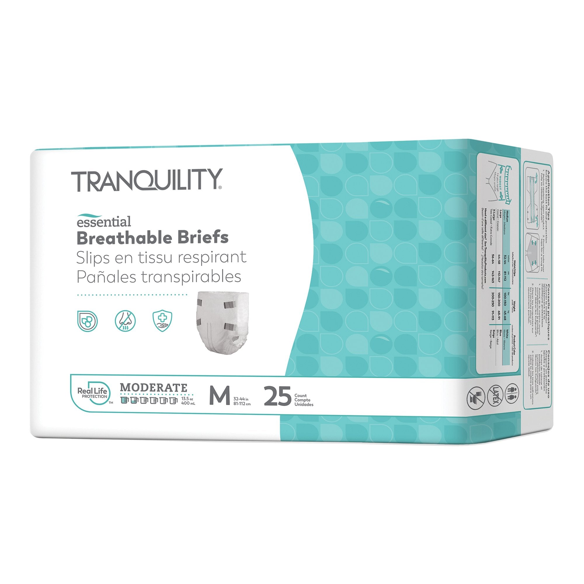 Unisex Adult Incontinence Brief Tranquility Essential Medium Disposable Moderate Absorbency