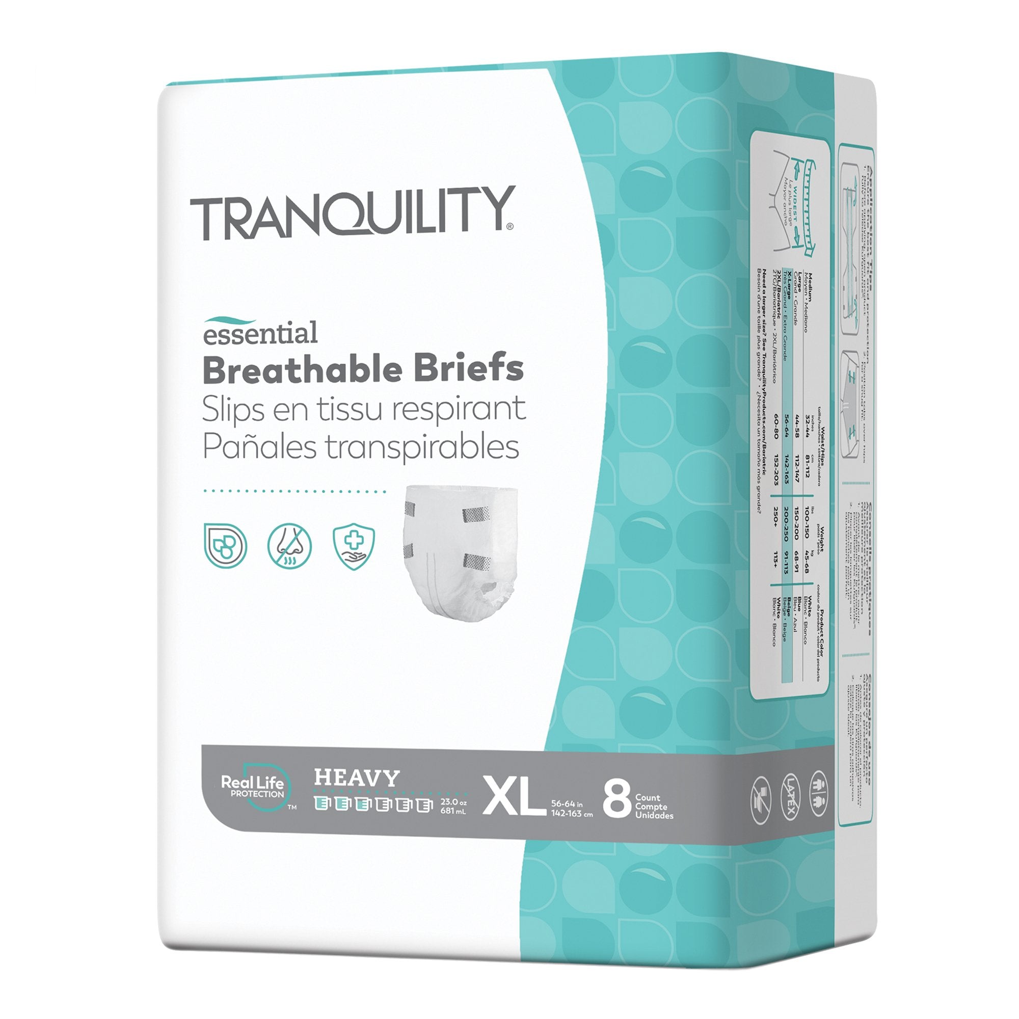 Unisex Adult Incontinence Brief Tranquility Essential X Large Disposable Heavy Absorbency