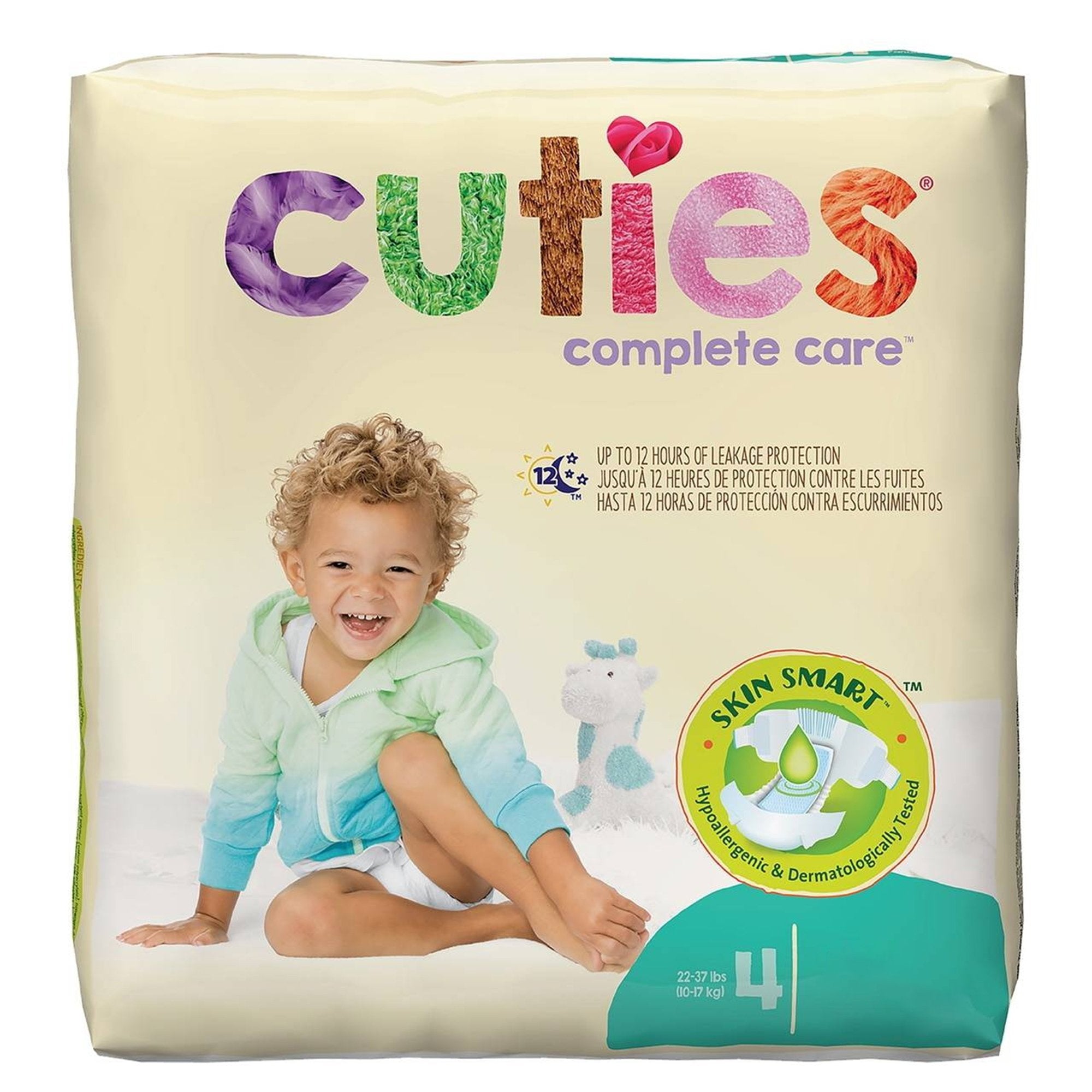 Unisex Baby Diaper Cuties Complete Care Size 4 Disposable Heavy Absorbency