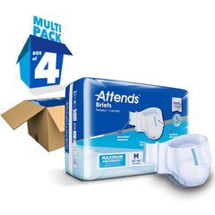 unisex incontinence brief attends medium disposable heavy absorbency packaging type case