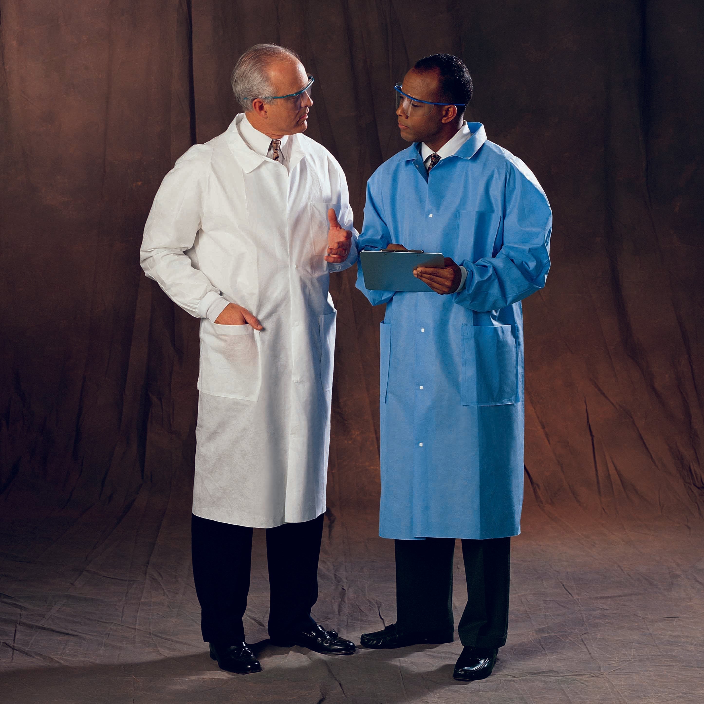 Lab Coat Blue Large Knee Length 3 Layer SMS Disposable