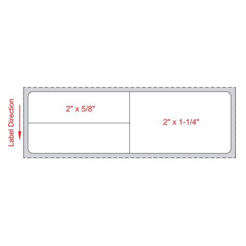 Blank Label Meditech Thermal Label White Paper 1-1/4 X 4 Inch