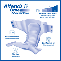 unisex adult incontinence brief attends care advanced large disposable heavy absorbency packaging type case