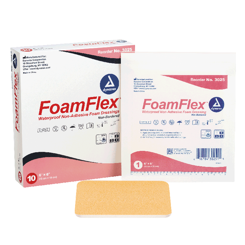 dynarex foamflex non adhesive waterproof foam