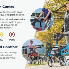 Nitro Sprint Foldable Rollator Walker with Seat