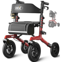 VOCIC Z57 All-Terrain Outdoor Rollator– Durable All-Terrain Mobility Aid with Comfortable Seat & Adjustable Handles