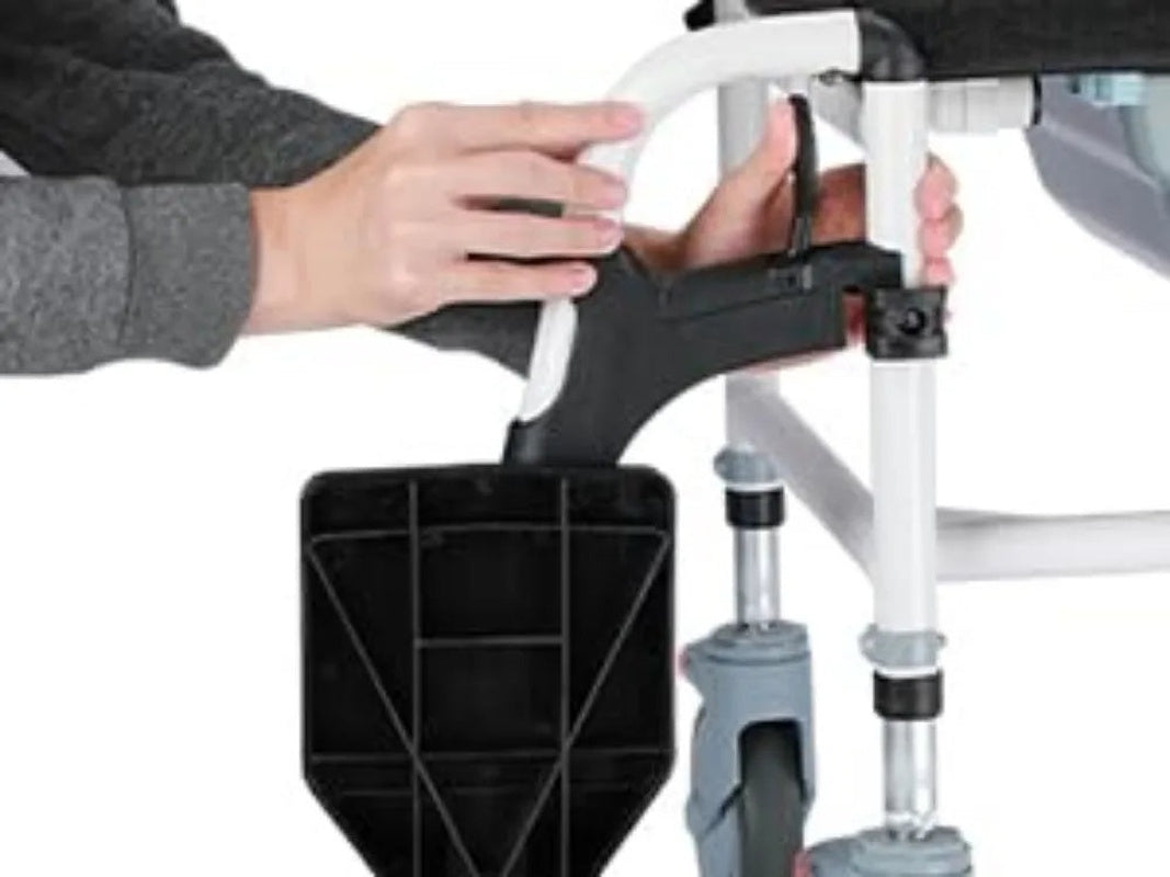 OasisSpace Shower Commode Wheelchair 300LB Waterproof Shower Chair with Wheels, Rolling Shower Chair with Swing Away Footrests All Care Store