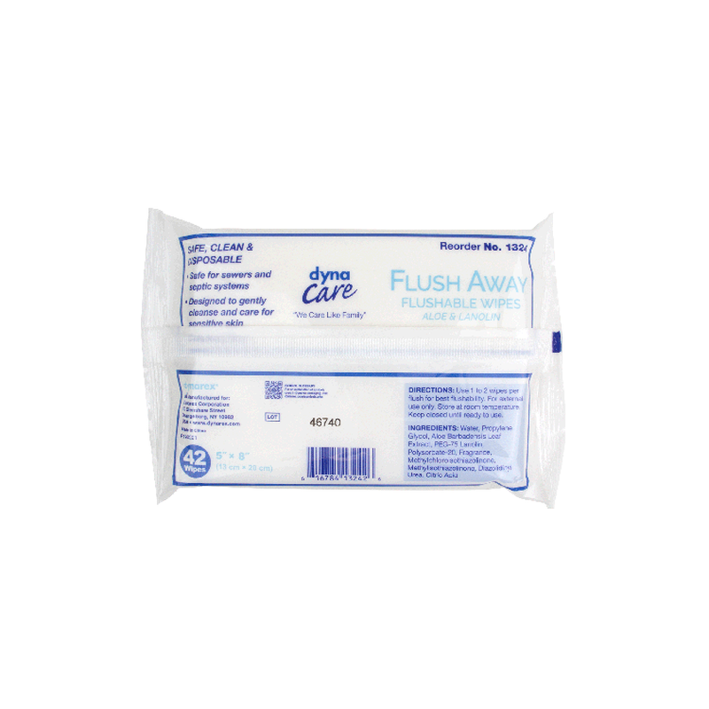 dynarex flushable wipes