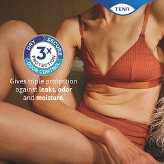 bladder control pad tena sensitive care maximum extra coverage long 15 inch length heavy absorbency dry fast core one size fits most packaging type case