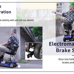 3/4 Wheel Mobility Scooters Electric Power Mobile Wheelchair for Seniors Adult with Basket Compact Duty Travel Scooter All Care Store