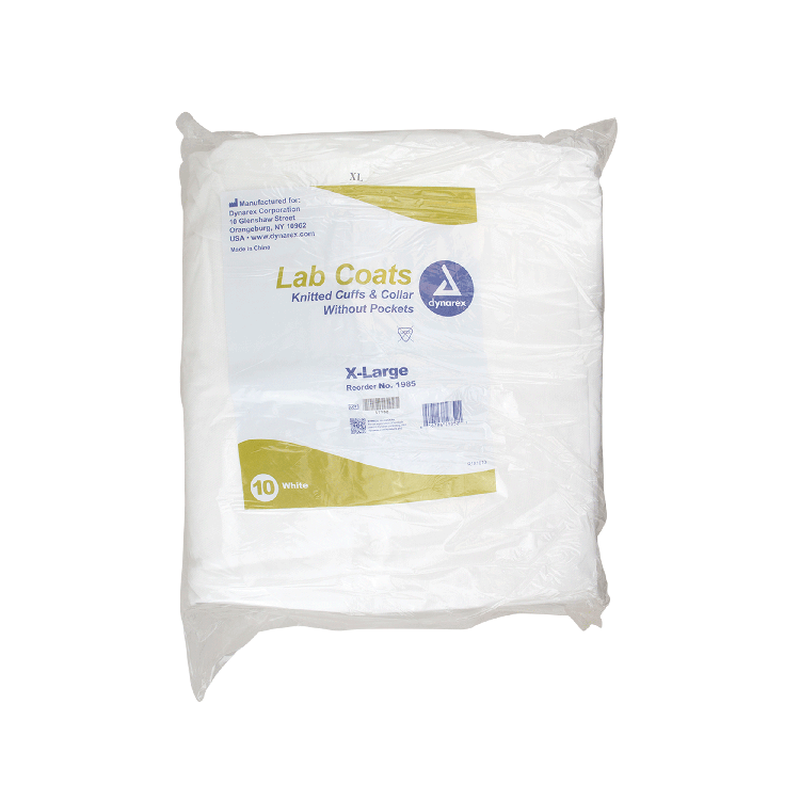 dynarex disposable lab coats without pockets