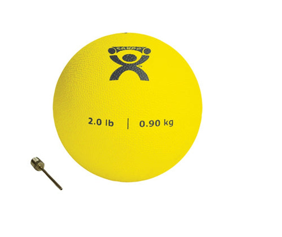 Yellow 2 lb CanDo weighted rebounder ball, 5 inch