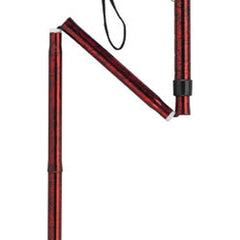 Folding Cane Alum W/gel Grip Red Crackle