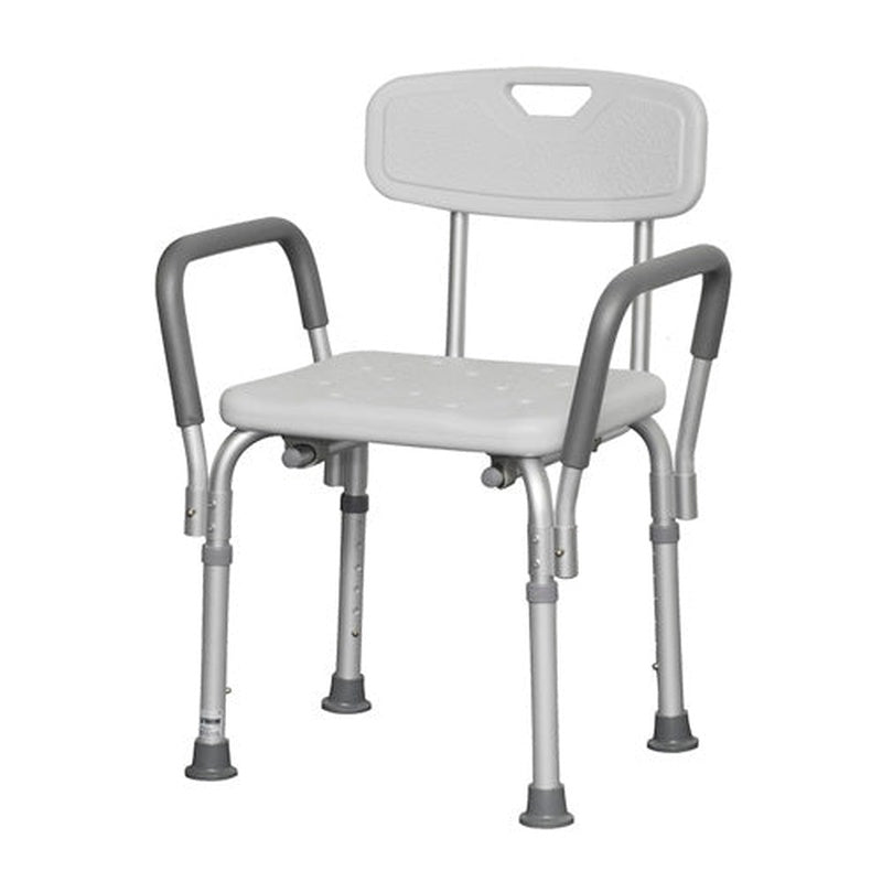 Bath Bench Adj Ht. W/back kd Remov. Padded Arms (pmi) All Care Store
