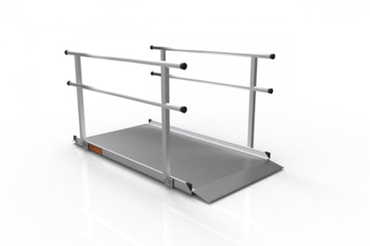 Portable Ramp Solid Surface 6' W/handrails