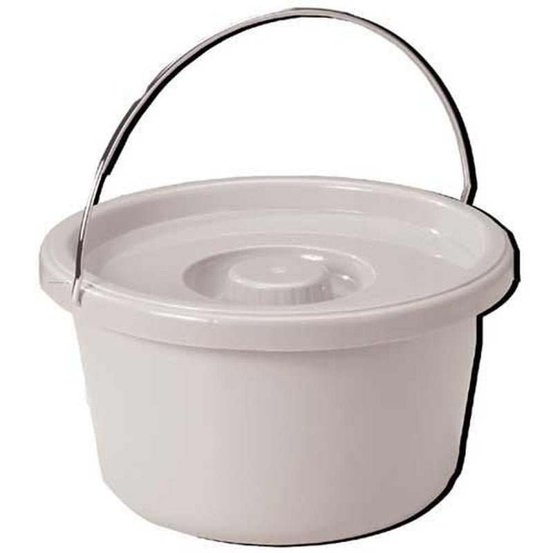 Commode Pail With Lid 7.5 Quart Gray All Care Store
