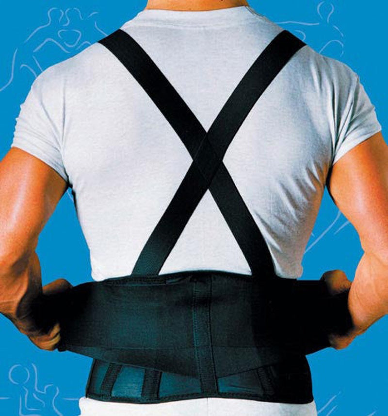 9 Back Belts With Suspenders Black X large Sportaid All Care Store
