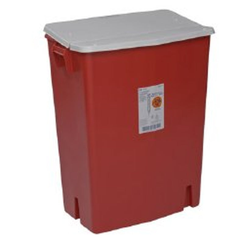 Sharps Container SharpSafety Red Base 27 1/2 H X 15 1/4 D X 21 1/4 W Inch Horizontal / Vertical Entry 30 Gallon