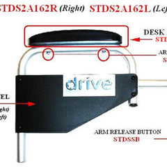 Left Arm Rest Assembly Only For Polywog Rollators