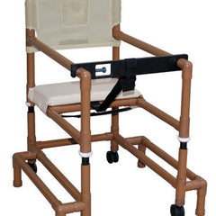 Walker Pvc W/ht Adj Arms &seat Std W/outriggers-wood Tone