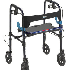 Drive Medical Aluminium Rollator For Seniors and Elders, Wheel size 8 inch With Height Adjustable 29.5 to 33.5 inch,Weight Capacity 300lbs,Cobalt Blue Color, 1074D