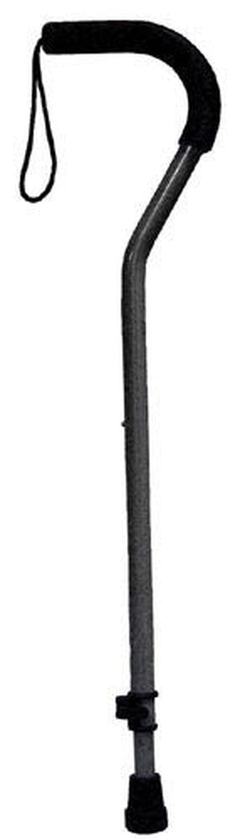 Cane W/ Tab loc Silencer Offset Handle Silver All Care Store