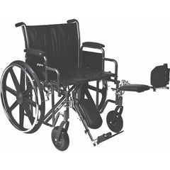 Bariatric Wheelchair with Removable Desk-Length Arms and Elevating Leg rest ,8" x 2" front ,24" Rear Wheels ,450 lbs Weight Capacity ,22" W x 18" D ,WC72218DE