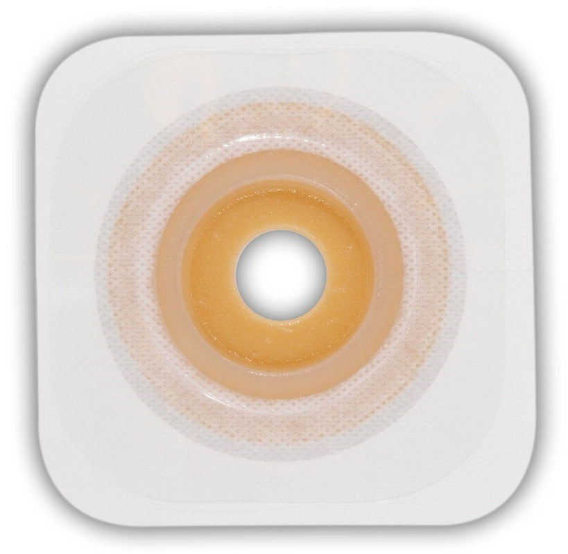 Ostomy Barrier Esteem synergy Trim to Fit, Extended Wear Durahesive Adhesive 100 mm Flange Hydrocolloid 7/8 to 1 1/4 Inch Opening 4 X 4 Inch