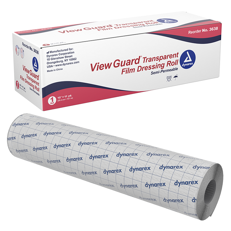 dynarex view guard transparent dressing rolls non sterile
