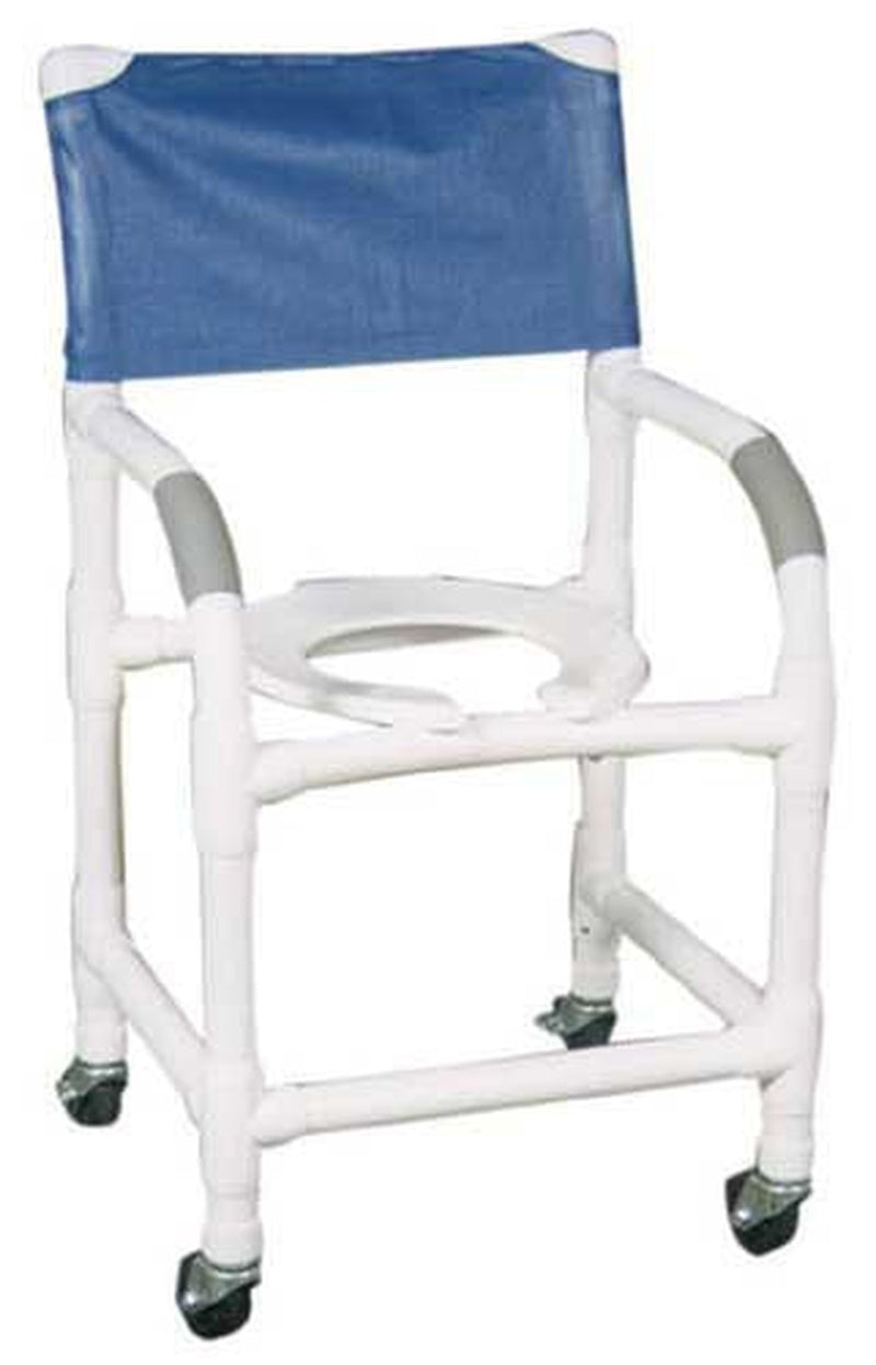 Shower Chair Pvc W/soft Seat Sldng Ftrst & Double Drop Arms